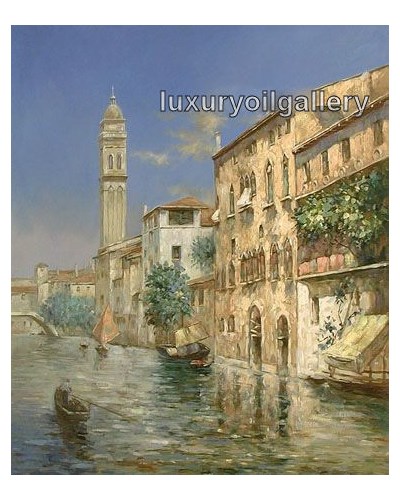 ציור שמן של גונדולה בונציה